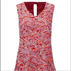 Cabi Good Luck Sleeveless Bow Back Bird Tank